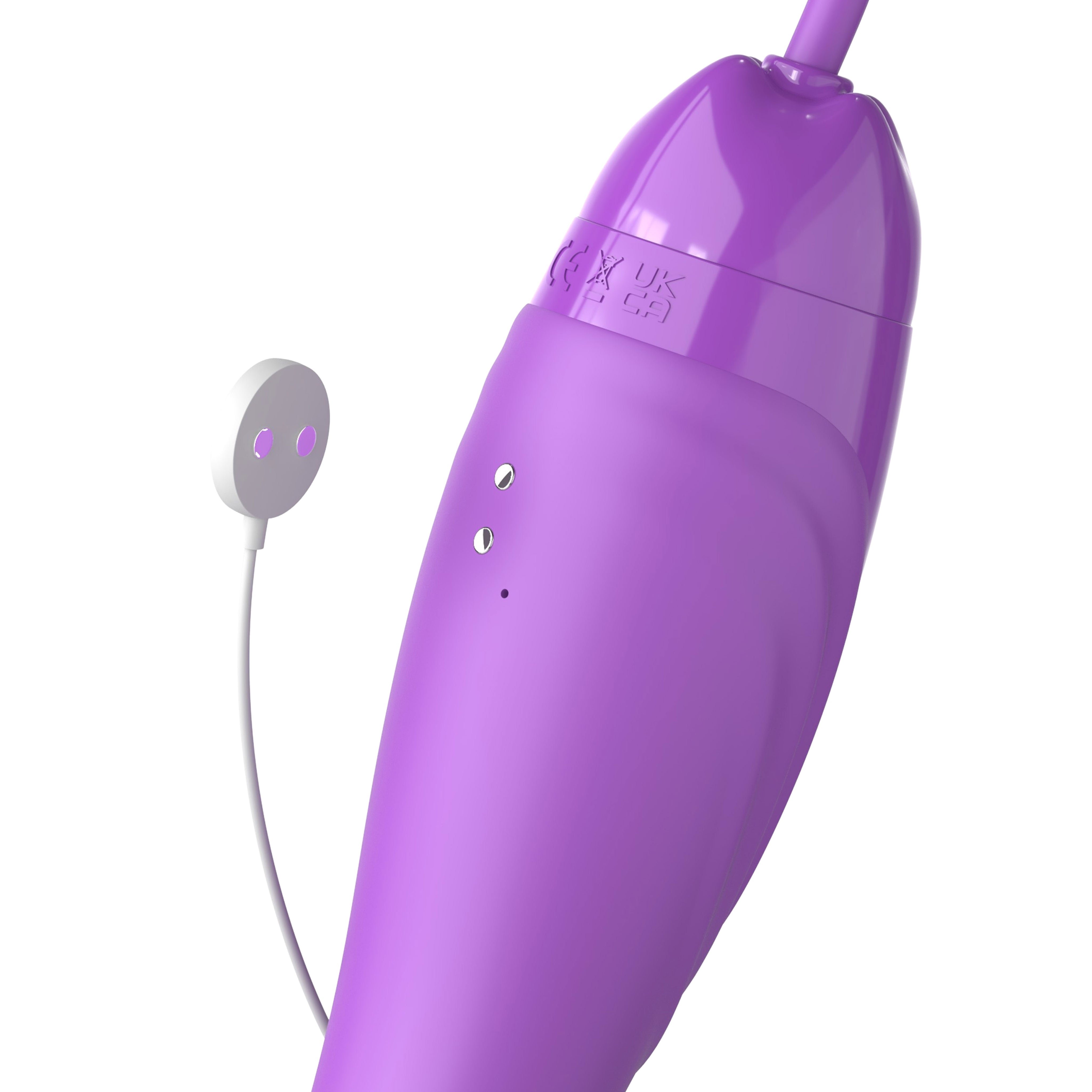 Silicone Vibrator with Clitoral Tongue Stimulator Pump- Purple