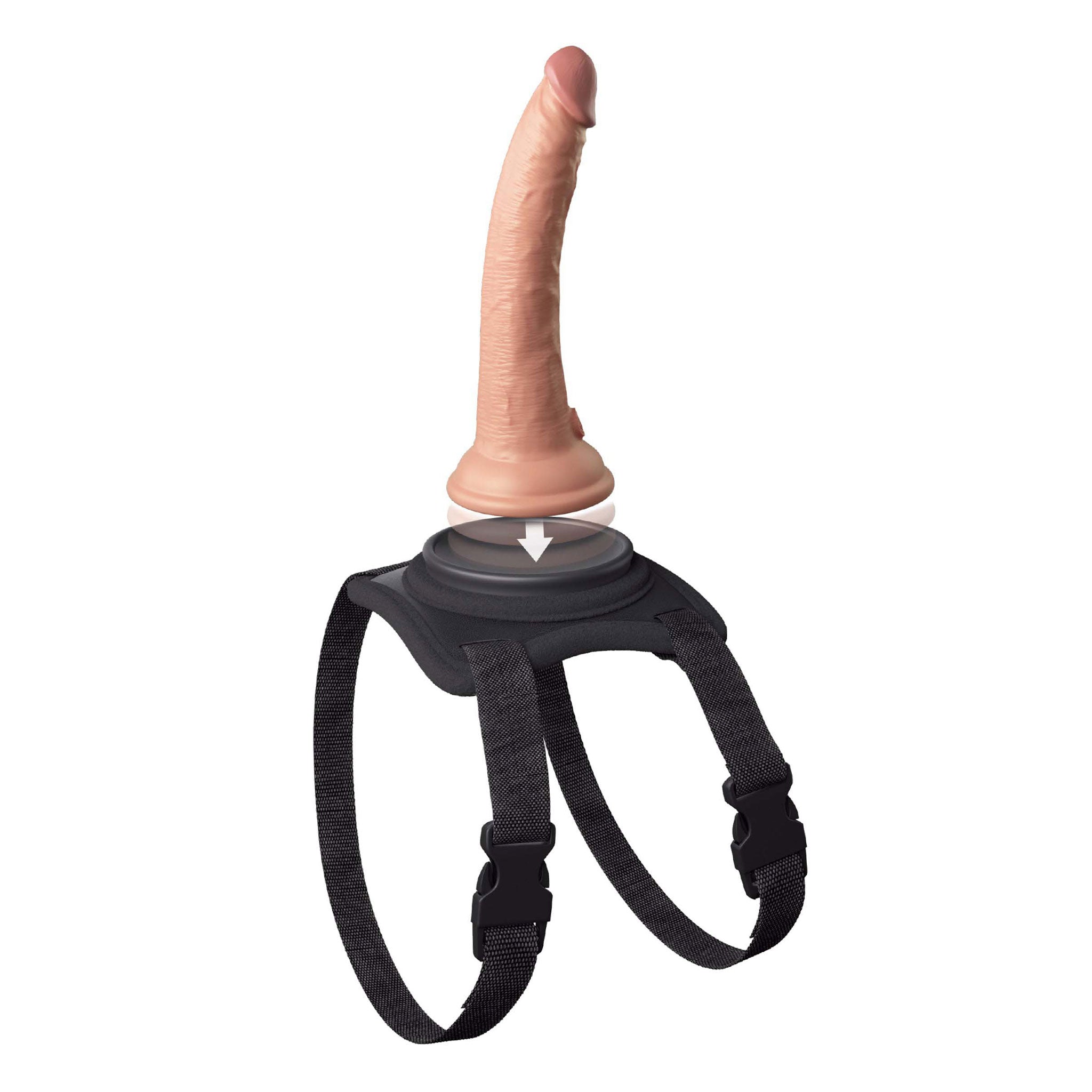 Body Suction Dock Lap Strap Strap-On - Black