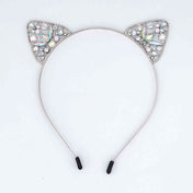 Rhinestone kitty cat ears headband hairband headgear pet-play accessories halloween aurora-borealis AB