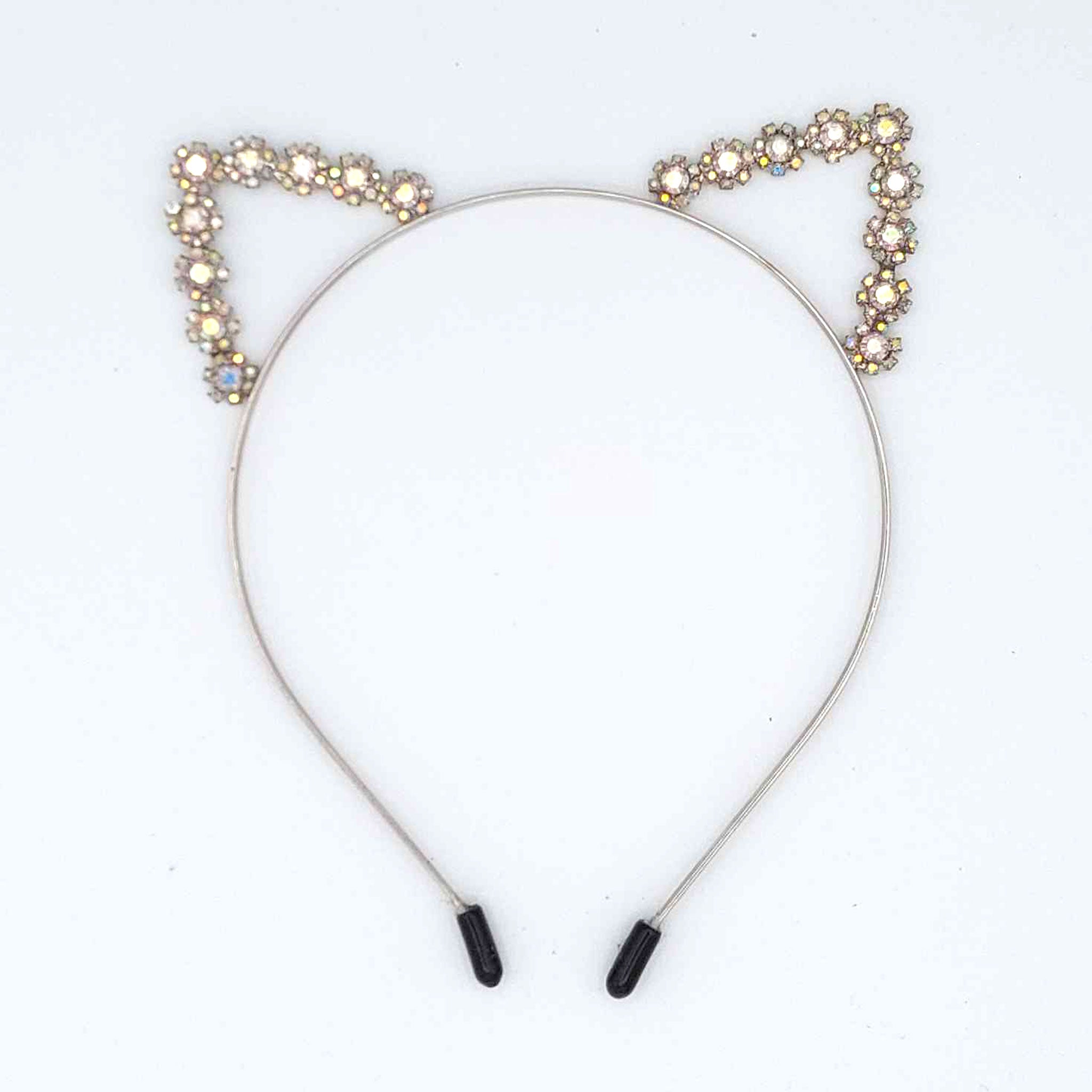 Rhinestone kitty cat ears headband hairband headgear pet-play accessories halloween flowers