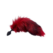 Fox fur tail silicone butt anal plug probe pet training non-vibe red