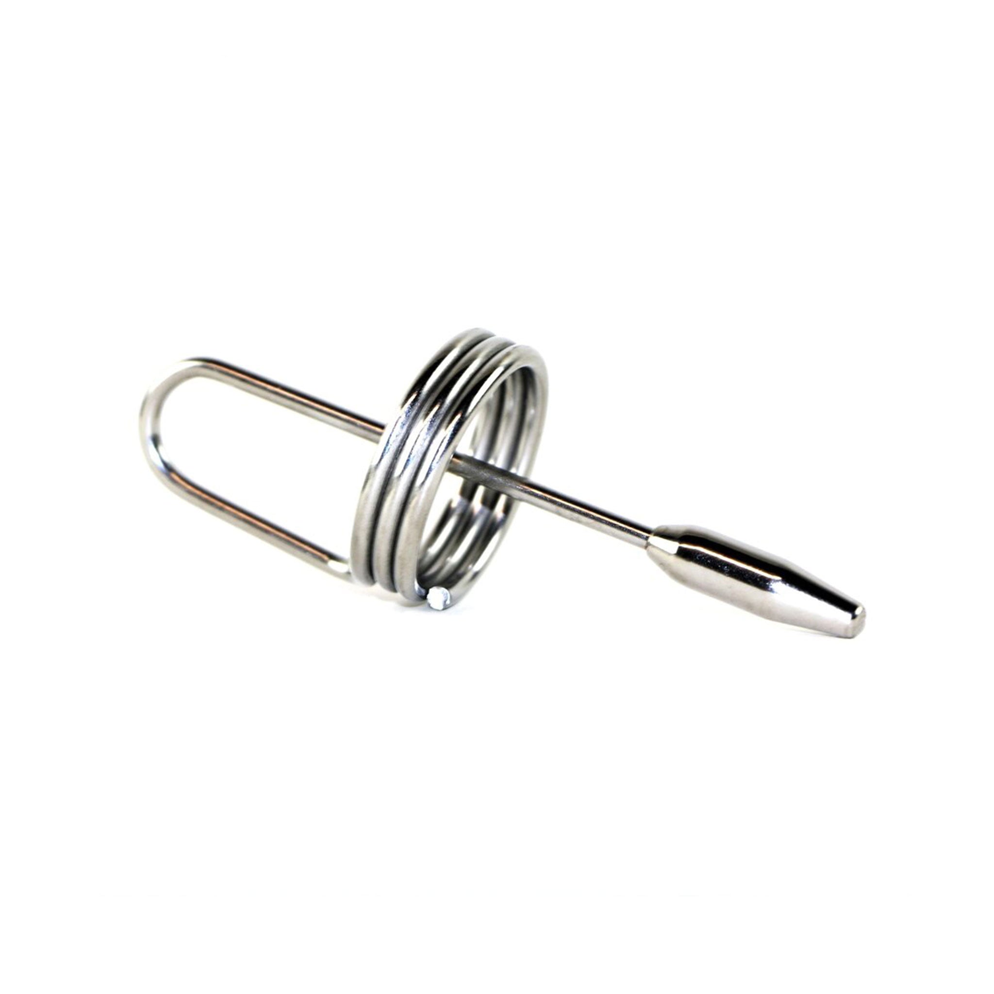 Stainless steel penis cock urethral plug ring medical grade kinky extreme silver