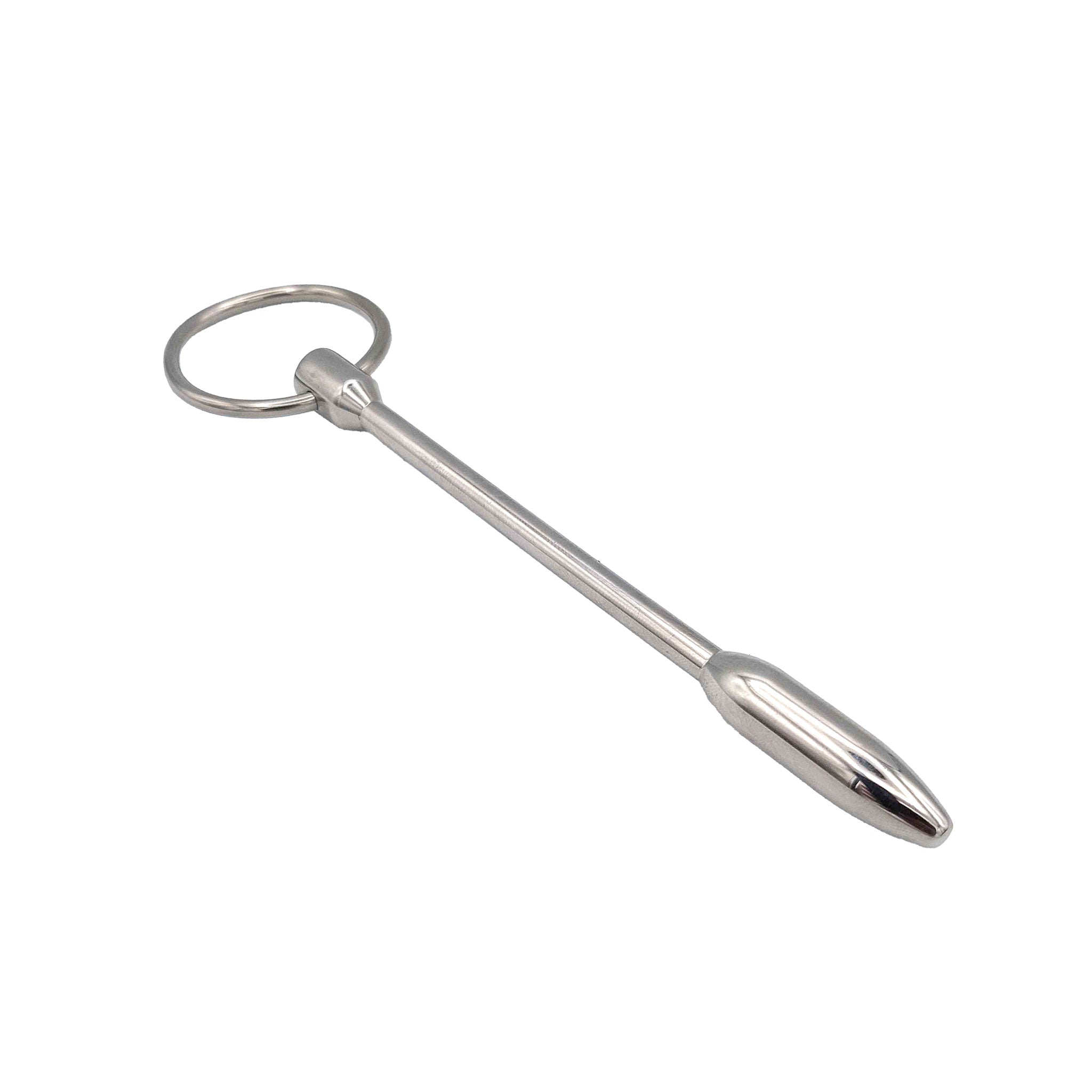 Stainless steel penis cock urethral sound rosebud tip pull ring medical kinky play adult-toys silver