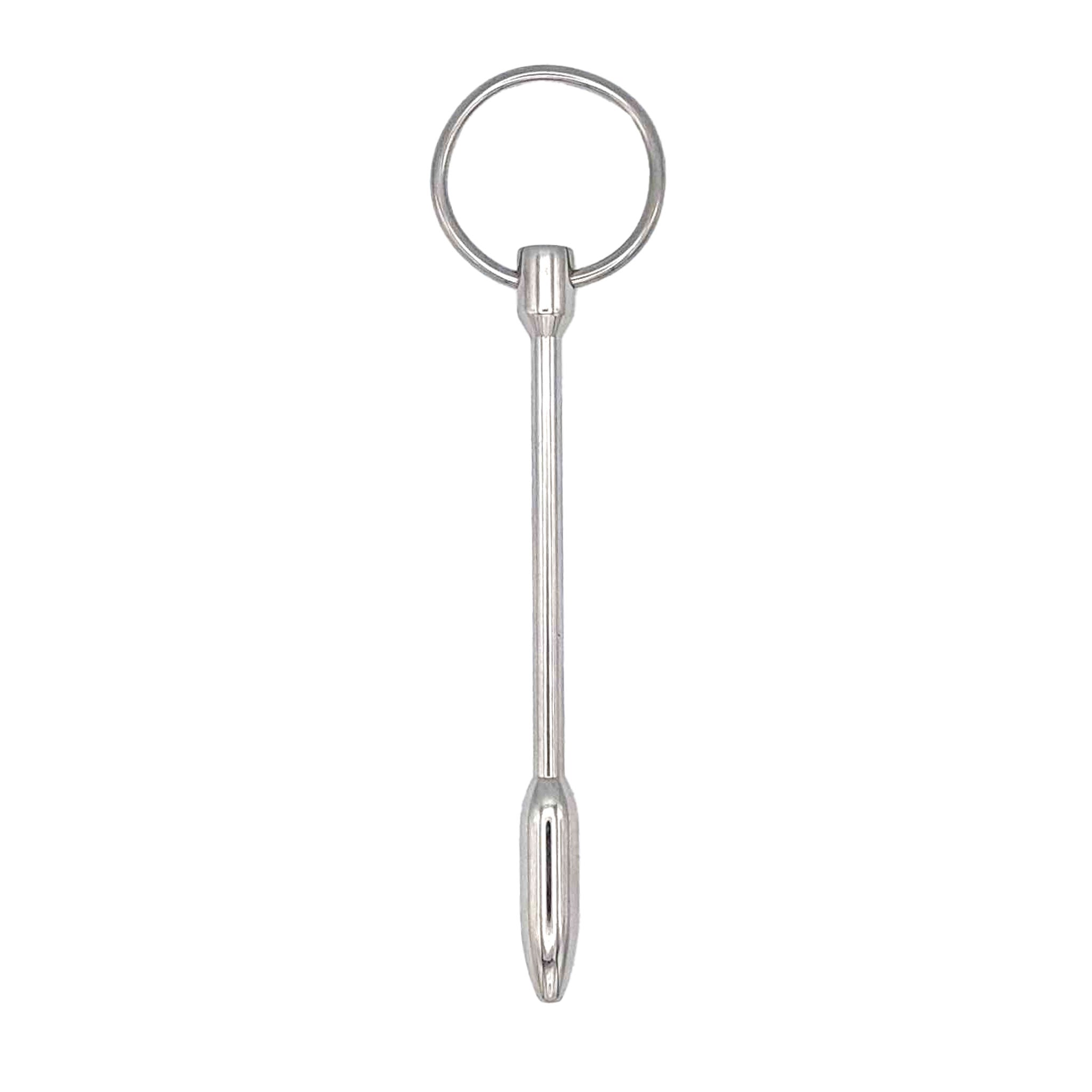 Stainless steel penis cock urethral sound rosebud tip pull ring medical kinky play adult-toys silver