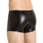 Polyester spandex wetlook wet-look faux-leather polyester-blend blended-fabric lingerie intimates underwear bottoms shorts boxer-briefs boxers crotch-pouch four-way shiny glossy stretch fetish fashion alt-fashion bdsm bdsm-fashion kinky kink erotic exotic male masculine masc mens menswear guys dudes gay black
