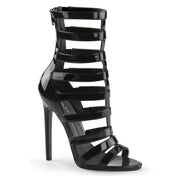 PVC vinyl accessories footwear shoes heels stiletto-heel sandals open-toed cage cage-design cage-upper high-arch zipper back-zip strappy shiny glossy sexy stunning fetish fashion alt-fashion clubwear kink kinky kinkwear costume cosplay halloween female femme feminine womens black