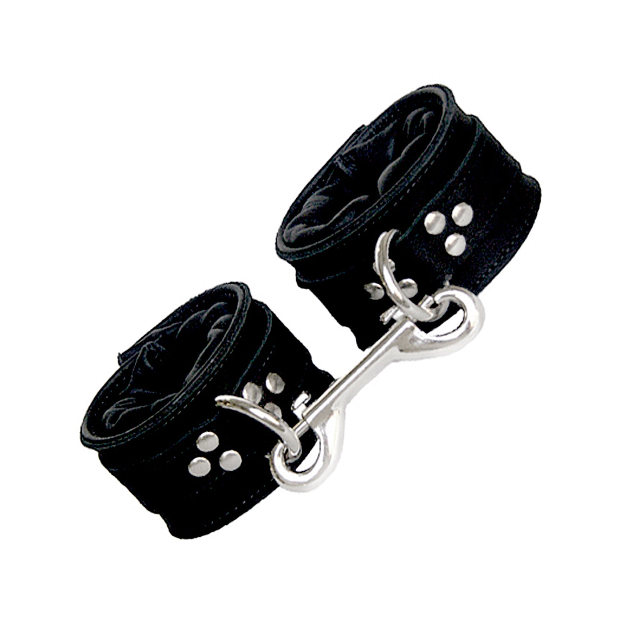 Latigo-leather leather restraint restraints ankle cuffs ankle-cuffs leg padded quilted rounded adjustable buckle locking lockable D-ring double-reinforced reinforced bondage bdsm bdsm-gear kink kinky kinky-play fetish black