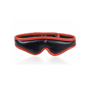 black red padded blindfold vinyl adjustable bdsm sensory play fetish eye mask accessory