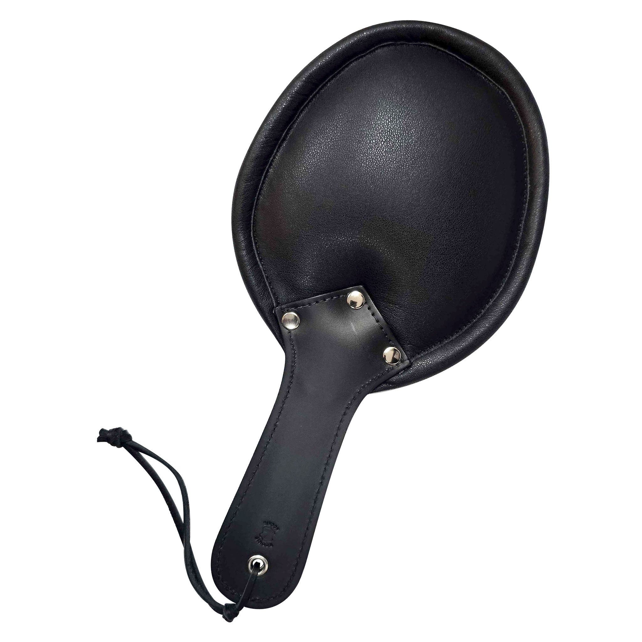 Leather genuine-leather padded-leather accessories paddle double-sided riveted-handle padded-side flat-side padded-paddle durable hardcore hard-core bondage bdsm bdsm-gear bdsm-toys kink kinky kinky-toys kinky-play impact impact-toys impact-play sadism sadist masochism masochist sadomasochism sadomasochist spanking pain discipline adult-toys unisex black