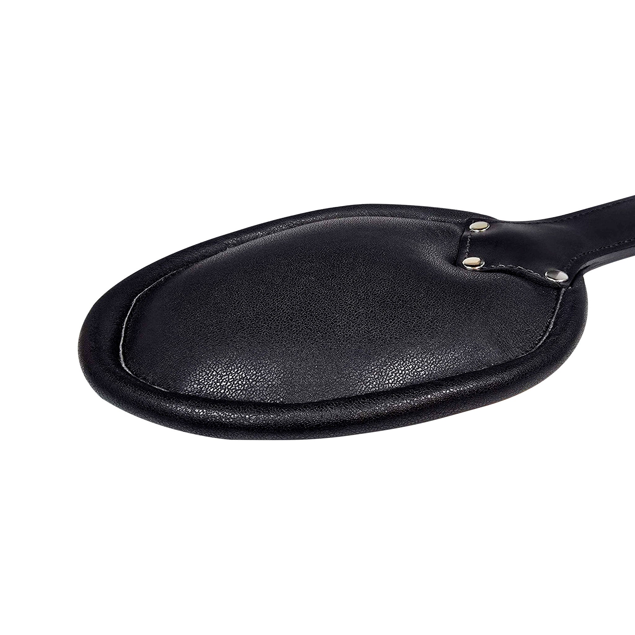Leather genuine-leather padded-leather accessories paddle double-sided riveted-handle padded-side flat-side padded-paddle durable hardcore hard-core bondage bdsm bdsm-gear bdsm-toys kink kinky kinky-toys kinky-play impact impact-toys impact-play sadism sadist masochism masochist sadomasochism sadomasochist spanking pain discipline adult-toys unisex black