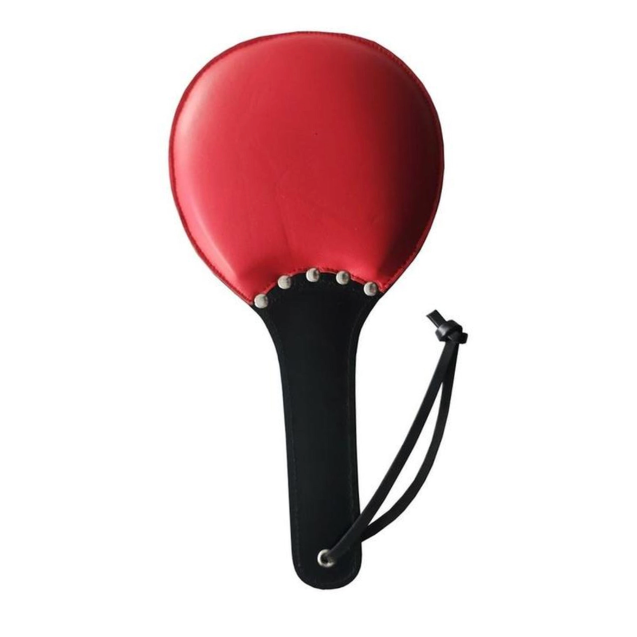 padded leather ping pong paddle red black bdsm spanking impact play toy kink fetish