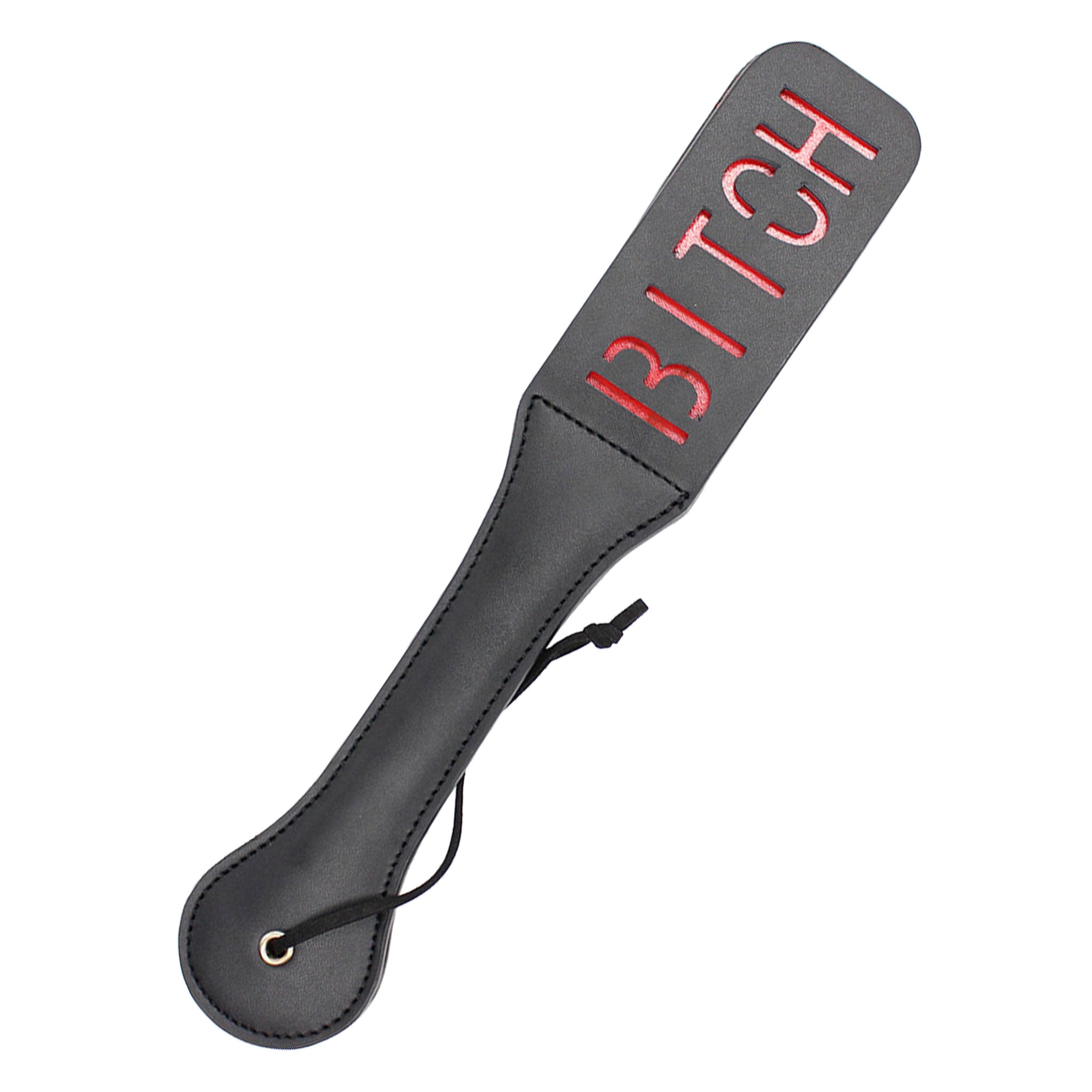 Leather PU-leather accessories paddle slapper bitch-imprint bitch-impression handle-loop smooth flexible fetish fashion alt-fashion bdsm bondage bdsm-toys bdsm-play bdsm-gear impact impact-play impact-toys spanking pain punishment discipline costume cosplay adult-toys unisex black