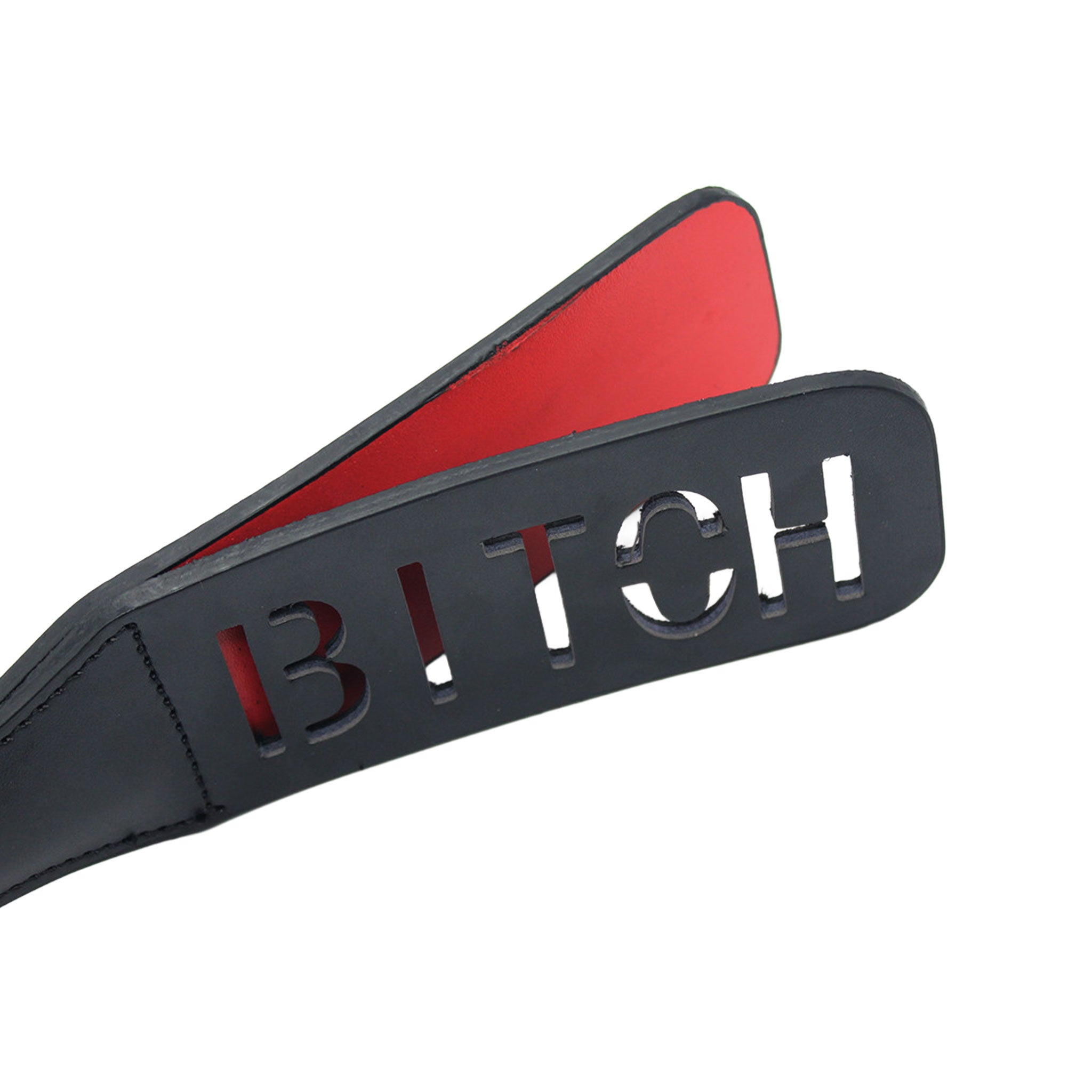 Leather PU-leather accessories paddle slapper bitch-imprint bitch-impression handle-loop smooth flexible fetish fashion alt-fashion bdsm bondage bdsm-toys bdsm-play bdsm-gear impact impact-play impact-toys spanking pain punishment discipline costume cosplay adult-toys unisex black
