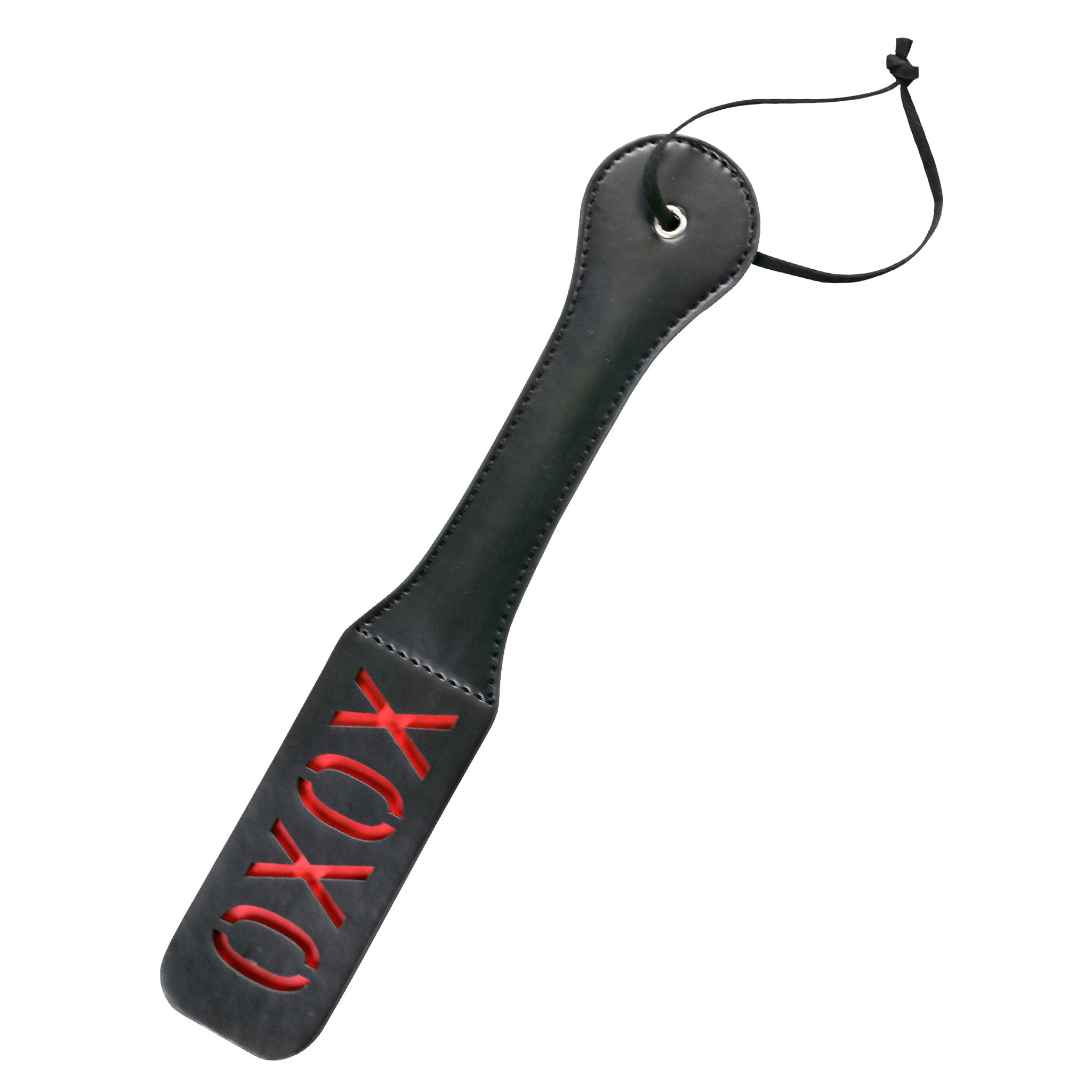 Leather PU-leather accessories paddle slapper xoxo-imprint xoxo-impression handle-loop smooth flexible fetish fashion alt-fashion bdsm bondage bdsm-toys bdsm-play bdsm-gear impact impact-play impact-toys spanking pain punishment discipline costume cosplay adult-toys unisex black