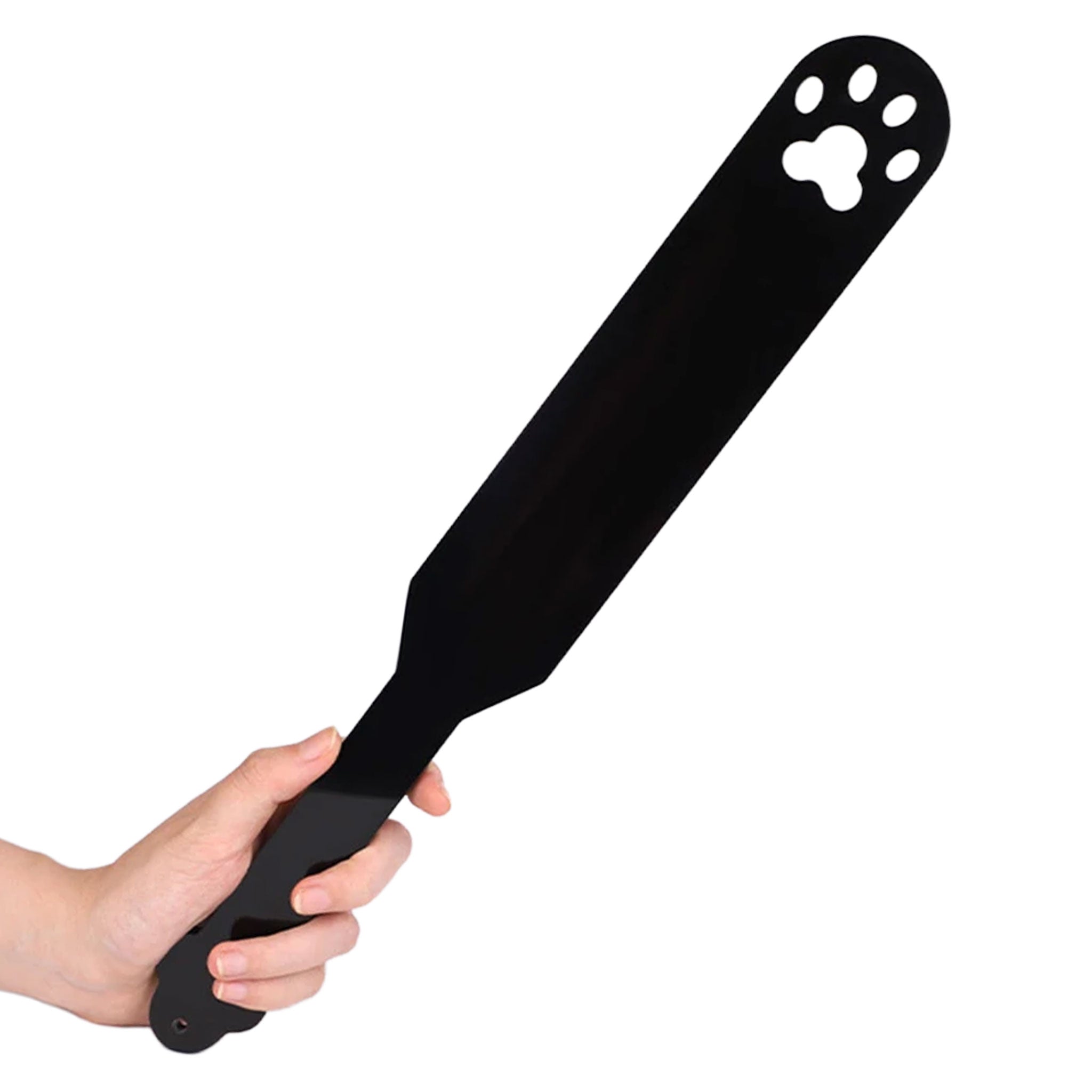 Acrylic accessories paddle long paw-cutout cut-out lightweight light-weight firm bold playful shiny glossy fetish fashion alt-fashion bondage bdsm bdsm-gear bdsm-toys dom domination domme dominatrix sub submission submissive sadism masochism sadist masochist sadomasochism sadomasochist kink kinky kinky-play kinky-toys impact impact-toys impact-play spanking stinging sharp pain discipline animal cat kitty kitten paw pet-training pet-play unisex black