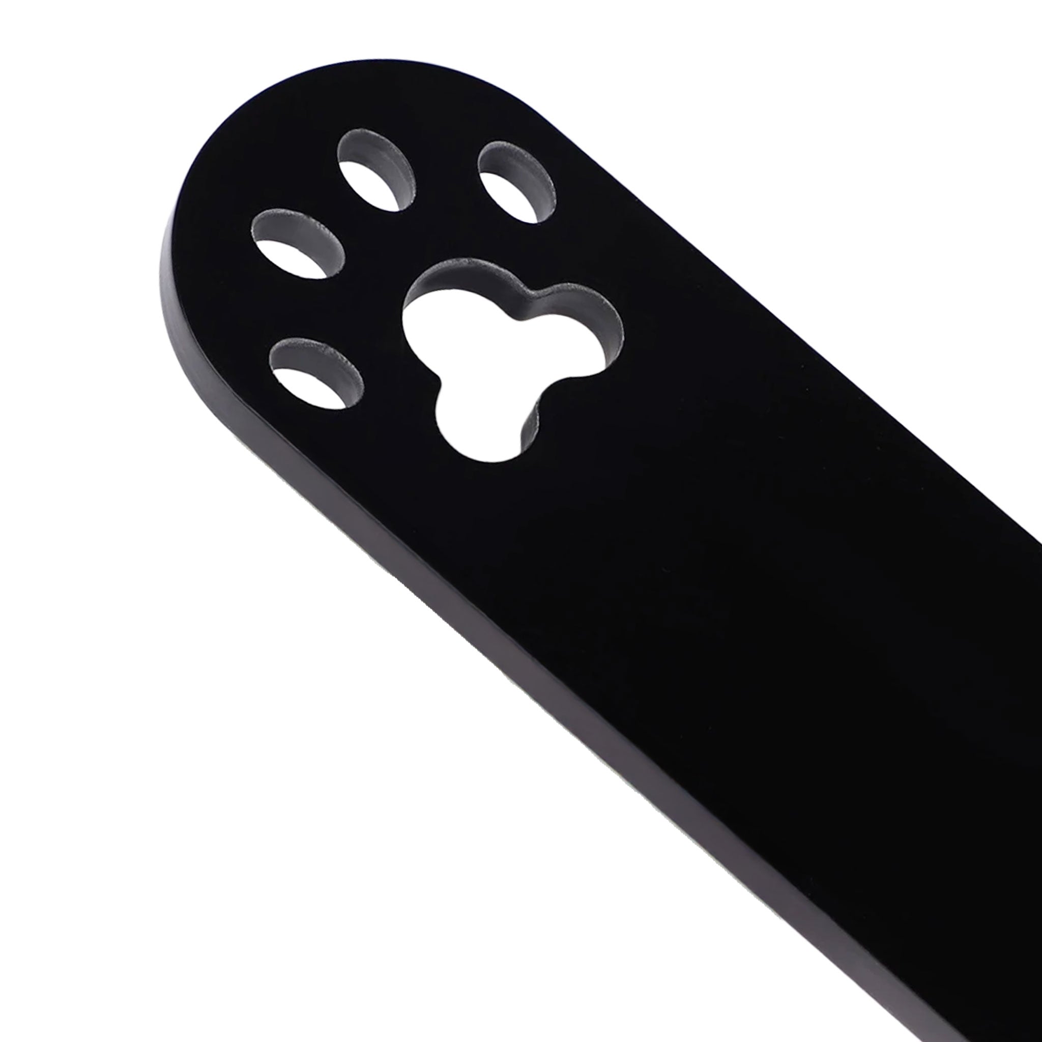 Acrylic accessories paddle long paw-cutout cut-out lightweight light-weight firm bold playful shiny glossy fetish fashion alt-fashion bondage bdsm bdsm-gear bdsm-toys dom domination domme dominatrix sub submission submissive sadism masochism sadist masochist sadomasochism sadomasochist kink kinky kinky-play kinky-toys impact impact-toys impact-play spanking stinging sharp pain discipline animal cat kitty kitten paw pet-training pet-play unisex black