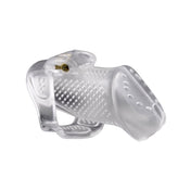 ABS-plastic accessories cockring cock-ring cage base-ring perforated frosted long male-chastity chastity locking lockable plastic-pin brass-pin breathable bdsm bondage bdsm-gear bdsm-toys restraint denial kink kinky kinky-play kinky-toys male masculine masc mens guys dudes adult-toys clear