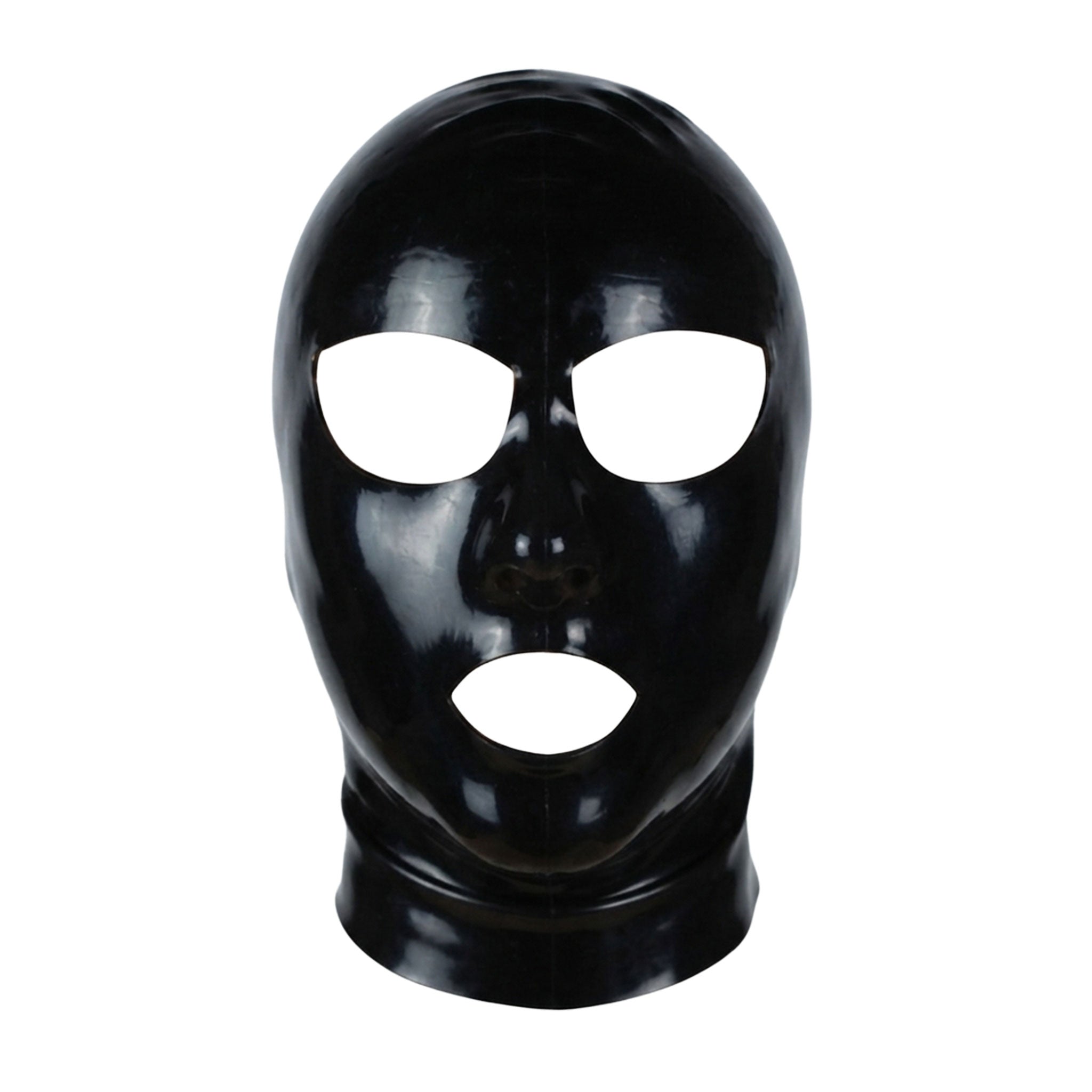 Latex rubber accessories head-gear mask hood anatomical pull-on pull-over eyes nostrils mouth shiny glossy sleek fetish fashion alt-fashion alternative cyber cyberpunk bedroom dungeon festival rave raver-babe bondage bdsm bdsm-gear bdsm-fashion kink kinky kinkwear costume cosplay halloween house-of-harlot unisex black