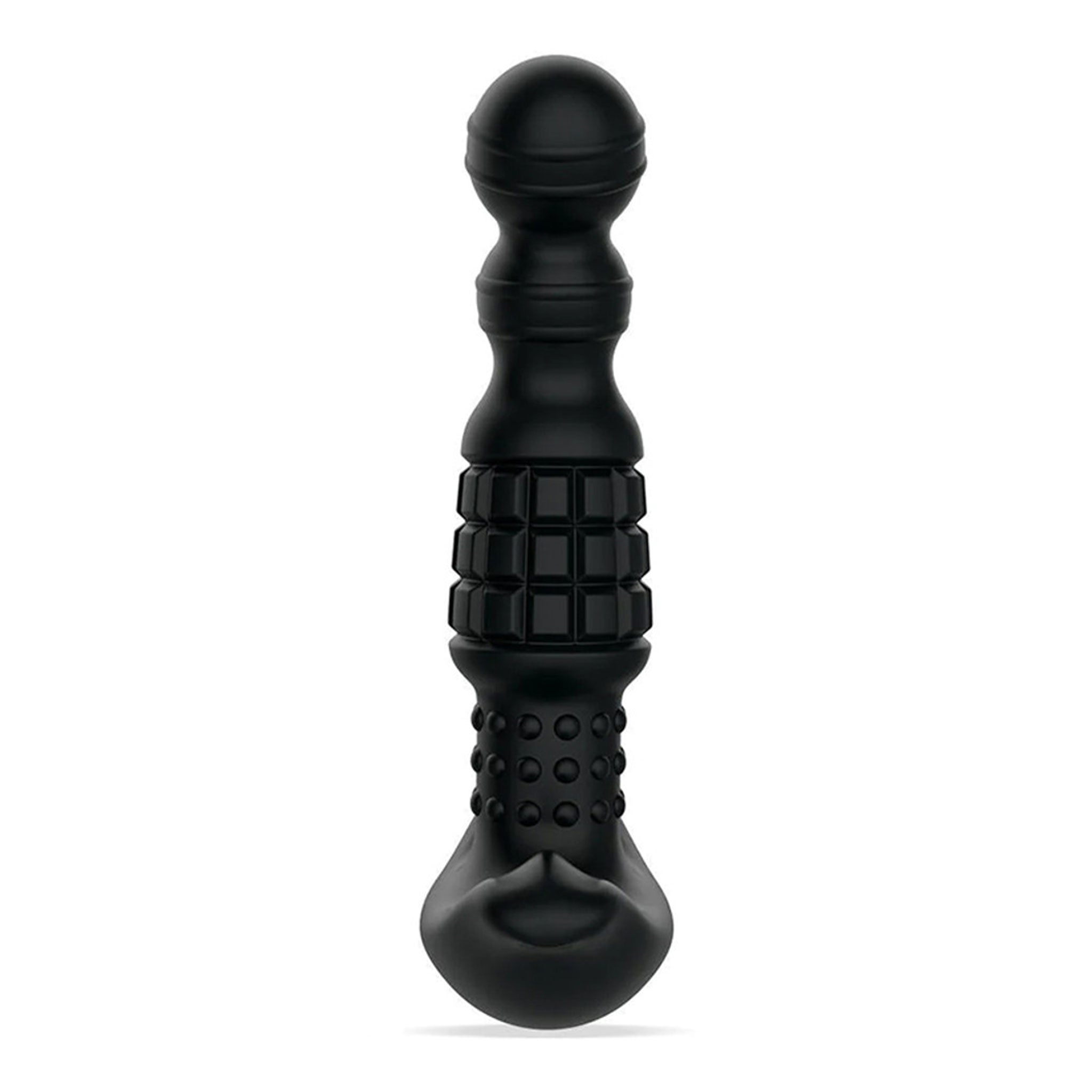 Silicone vibe vibrator vibrating vibration stimulator stimualting stimulation massage massaging massager anal p-spot prostate progasm rolling beads pineapple beaded ergonomic waterproof adult-toys sex-toys black 
