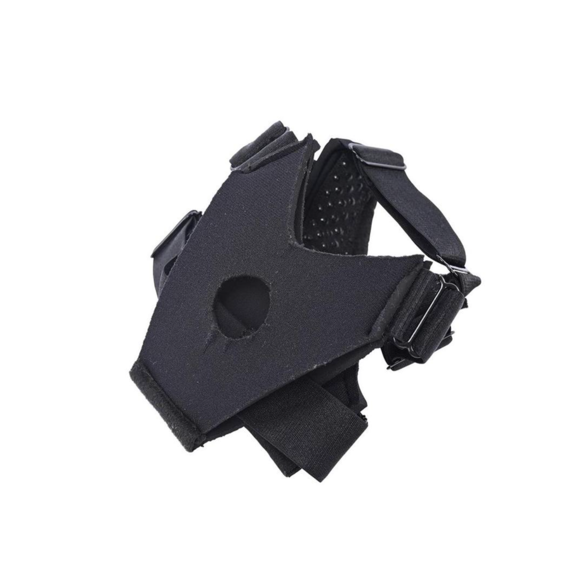 pivot flex foot strap on black foot worn harness hands free strap on neoprene adjustable straps silicone lined compatible flared base dildos adult toy accessory couples solo play innovative design