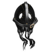 plague octopus mask pu faux leather gold rivets curled tentacles adjustable strap gothic cosplay fetish mask black eerie costume accessory plague doctor inspired