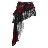 Plaid Asymmetrical Skirt