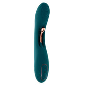 Silicone ABS-plastic dildo dong vibrator vibration vibrating vibe g-spot gspot tickler nub thrusting rechargeable adult-toys playboy aurelie green rose-gold