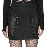 Pleated Eyelet Skirt