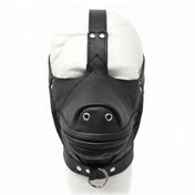 Leather genuine-leather accessories headgear muzzle head-harness pony-mouth horse-mouth grommeted-nostrils collar d-ring zipper front-zip mouth-zip adjustable buckle fetish fashion alt-fashion alternative bedroom dungeon fetishwear bondage bdsm bdsm-gear bdsm-toys bdsm-fashion sub submissive kink kinky kinky-play pet play pony-play pony horse animal costume cosplay halloween unisex black
