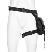 Nylon plastic Velcro accessories bags waist-bag leg-bag thigh-bag utility-bag adjustable rivets distressed multi-pocket zip front-zipper flap-zipper fetish fashion alt-fashion alternative punk rock goth gothic goth-doll postapocalyptic post-apocalyptic streetwear costume cosplay halloween holiday gifts unisex black afterdark