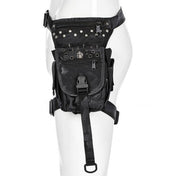 Nylon plastic Velcro accessories bags waist-bag leg-bag thigh-bag utility-bag adjustable rivets distressed multi-pocket zip front-zipper flap-zipper fetish fashion alt-fashion alternative punk rock goth gothic goth-doll postapocalyptic post-apocalyptic streetwear costume cosplay halloween holiday gifts unisex black afterdark