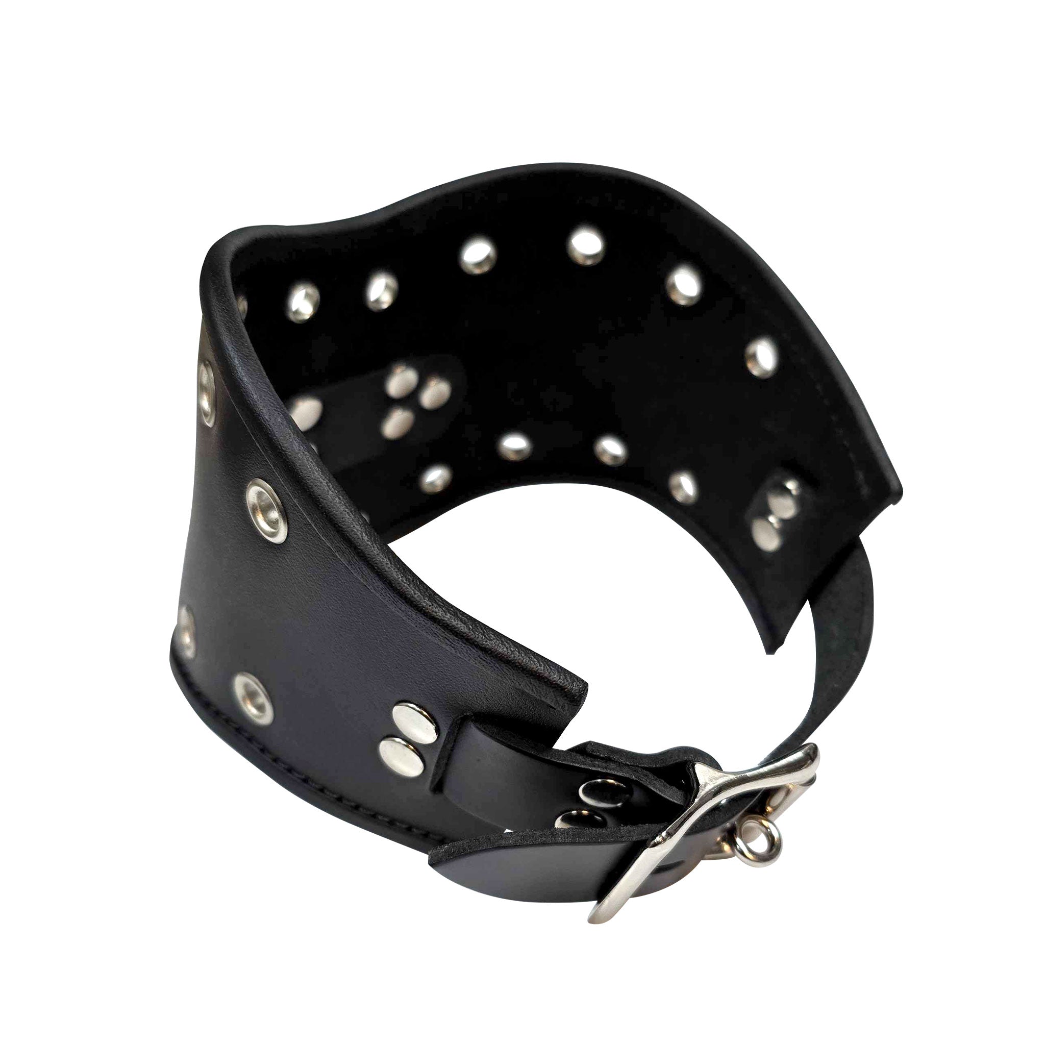 Leather genuine-leather accessories restraints collar choker posture-collar posture leash lead O-ring locking lockable buckle adjustable ergonomic trimmed grommets fetish fashion alt-fashion bondage bdsm kink kinky kinky-play submission adult-toys bdsm-toys bdsm-gear black