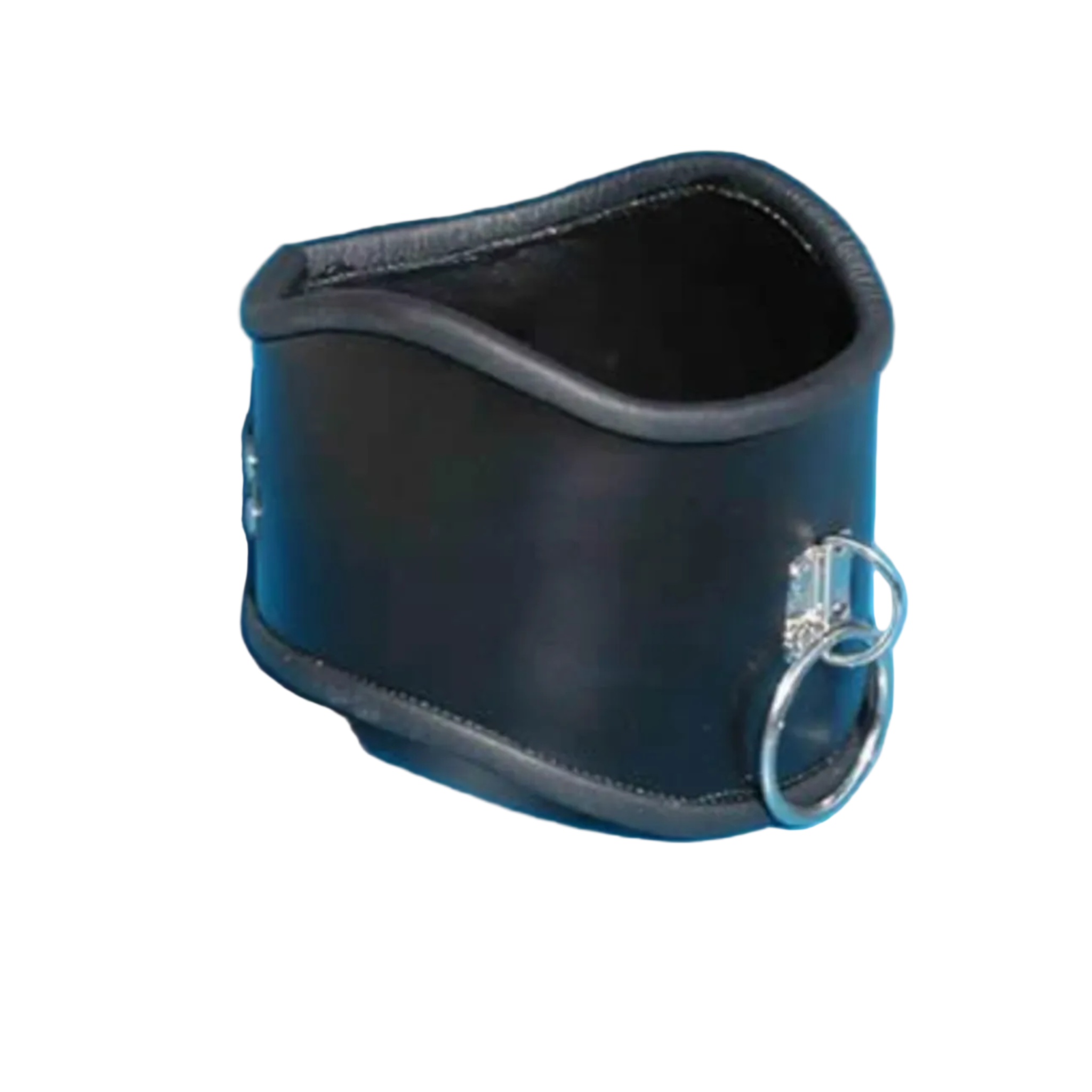 posture collar O-ring faux leather lockable clasp adjustable unisex BDSM bondage fetish restraint accessory