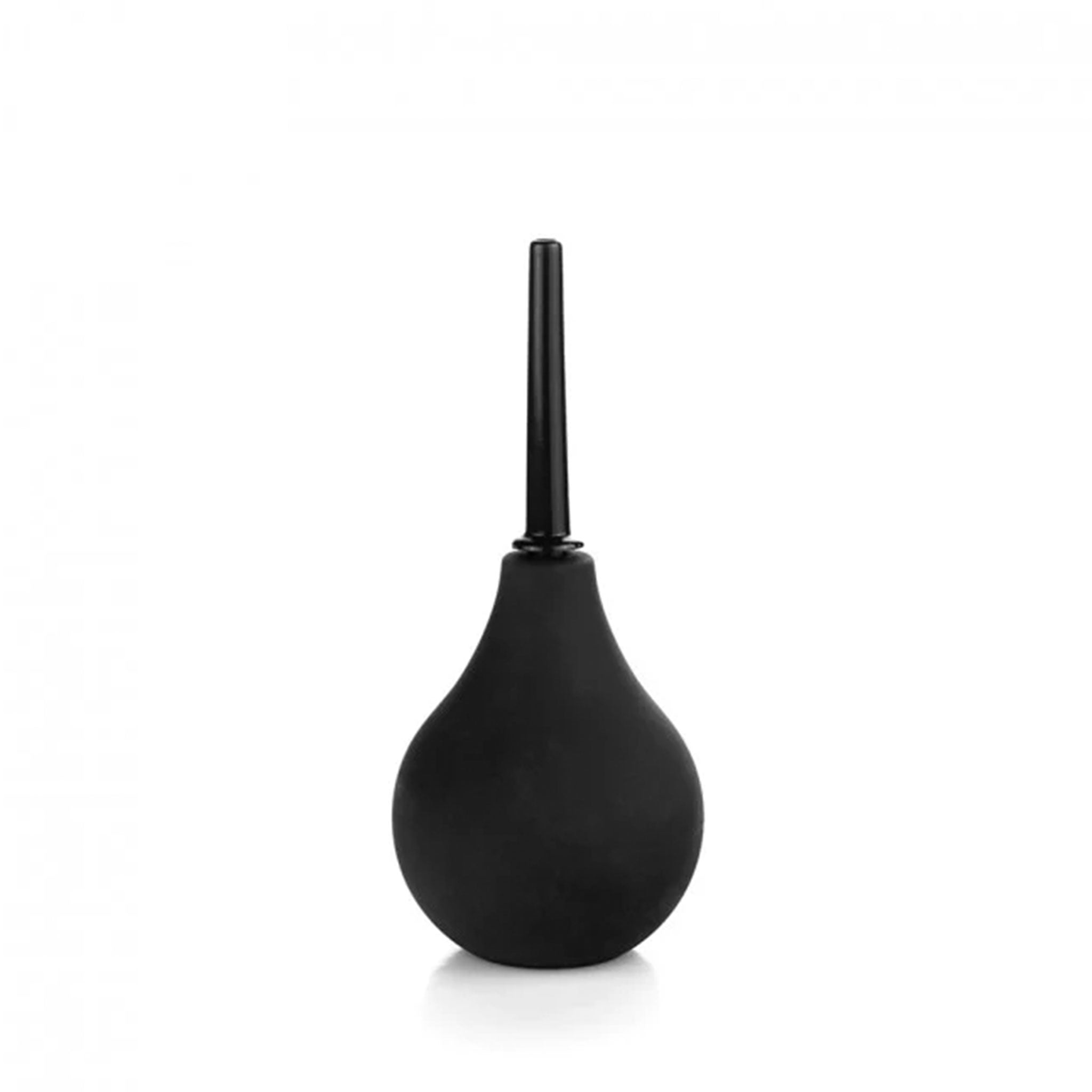 PVC ABS-plastic anal enema douche nonvibe non-vibe nonvibrating non-vibrating squeeze-bulb nozzle squirt slim tapered insertable screw-on standing stand-upright upright flat-base classic gay hygiene cleaning adult-toys kink kinky kinky-play bdsm bondage domination black