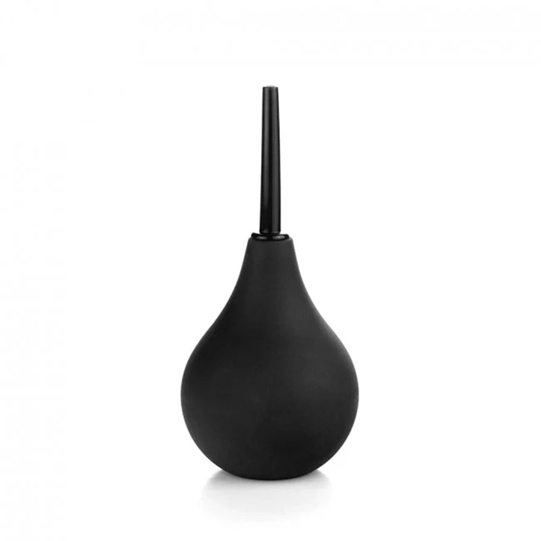 PVC ABS-plastic anal enema douche nonvibe non-vibe nonvibrating non-vibrating squeeze-bulb nozzle squirt slim tapered insertable screw-on standing stand-upright upright flat-base classic gay hygiene cleaning adult-toys kink kinky kinky-play bdsm bondage domination black