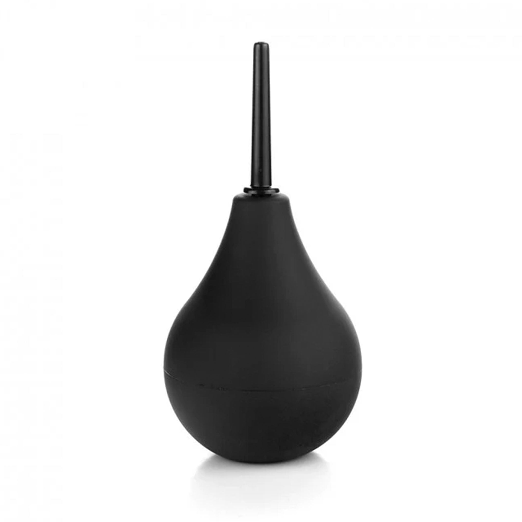 PVC ABS-plastic anal enema douche nonvibe non-vibe nonvibrating non-vibrating squeeze-bulb nozzle squirt slim tapered insertable screw-on standing stand-upright upright flat-base classic gay hygiene cleaning adult-toys kink kinky kinky-play bdsm bondage domination black