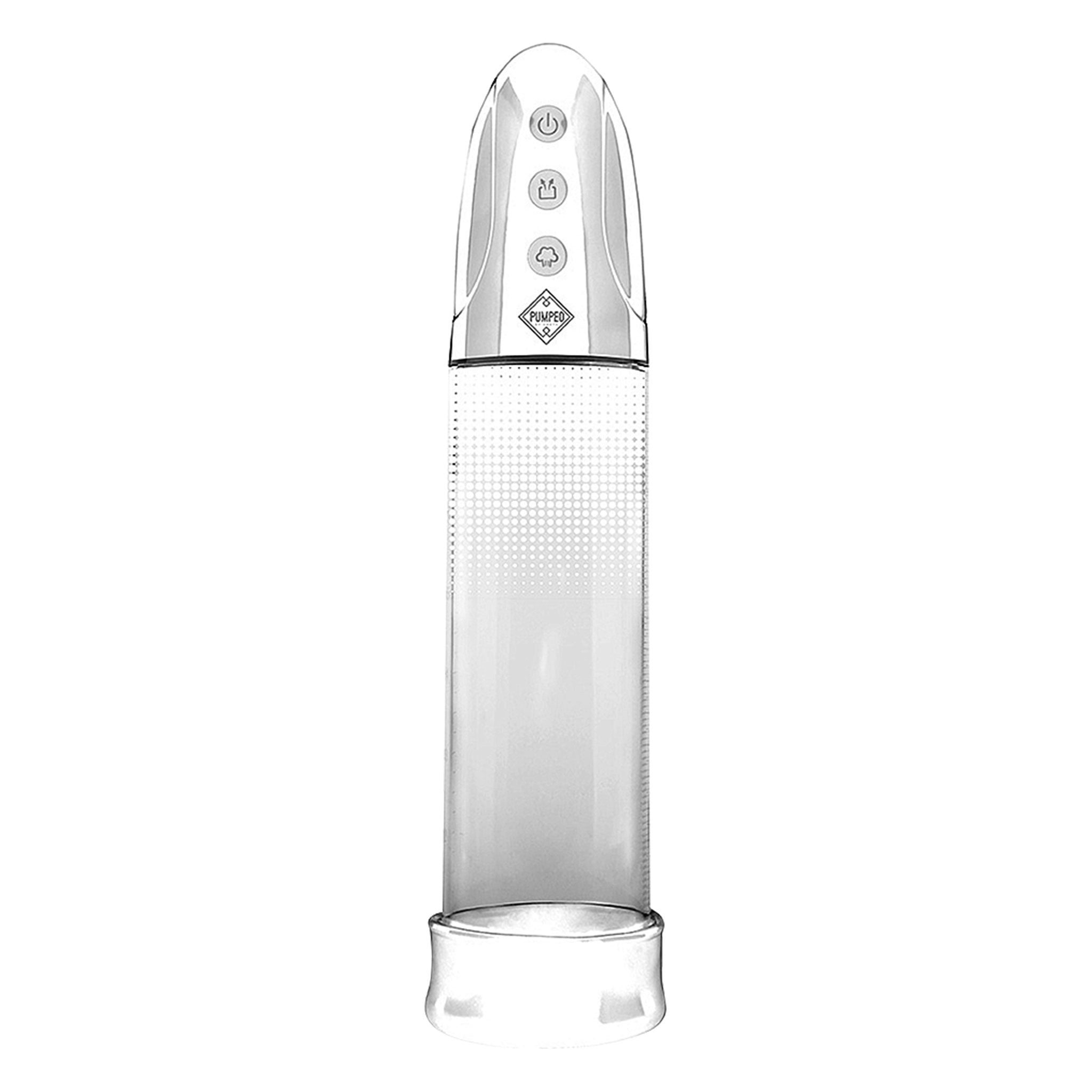 ABS-plastic silicone pump enhance erection penis vacuum vibe vibrating vibration automatic rechargeable pleasure cock ring cockring cock-ring cnb c&b cock-and-ball cock&ball adult-toys white clear 