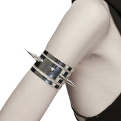 Iron accessories arm-gear jewelry wrist-cuff arm-cuff spikes spiked screwed-in open-cuff flexible malleable mirror-finish lightweight breathable fetish fashion alt-fashion alternative punk rock goth gothic cyber bedroom dungeon streetwear spicy futuristic hardcore bondage bdsm bdsm-gear bdsm-fashion kink kinky kinkwear sensory-play costume cosplay halloween halloween-accessories costume-accessories afterdark-collection gifts unisex silver 
