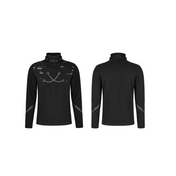 Punk high collar long sleeve men’s shirt, gothic alternative top with sharp structured neckline, fitted sleeves, sleek silhouette, versatile black punk fashion shirt for concerts, clubs, and streetwear style