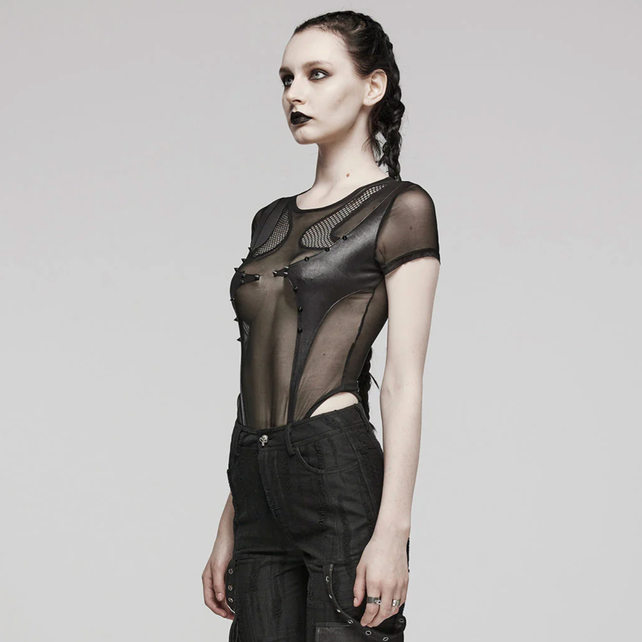 sexy mesh clothing New Fashion Sexy Mesh Splicing Zipper Jumpsuit – Denim Dolls