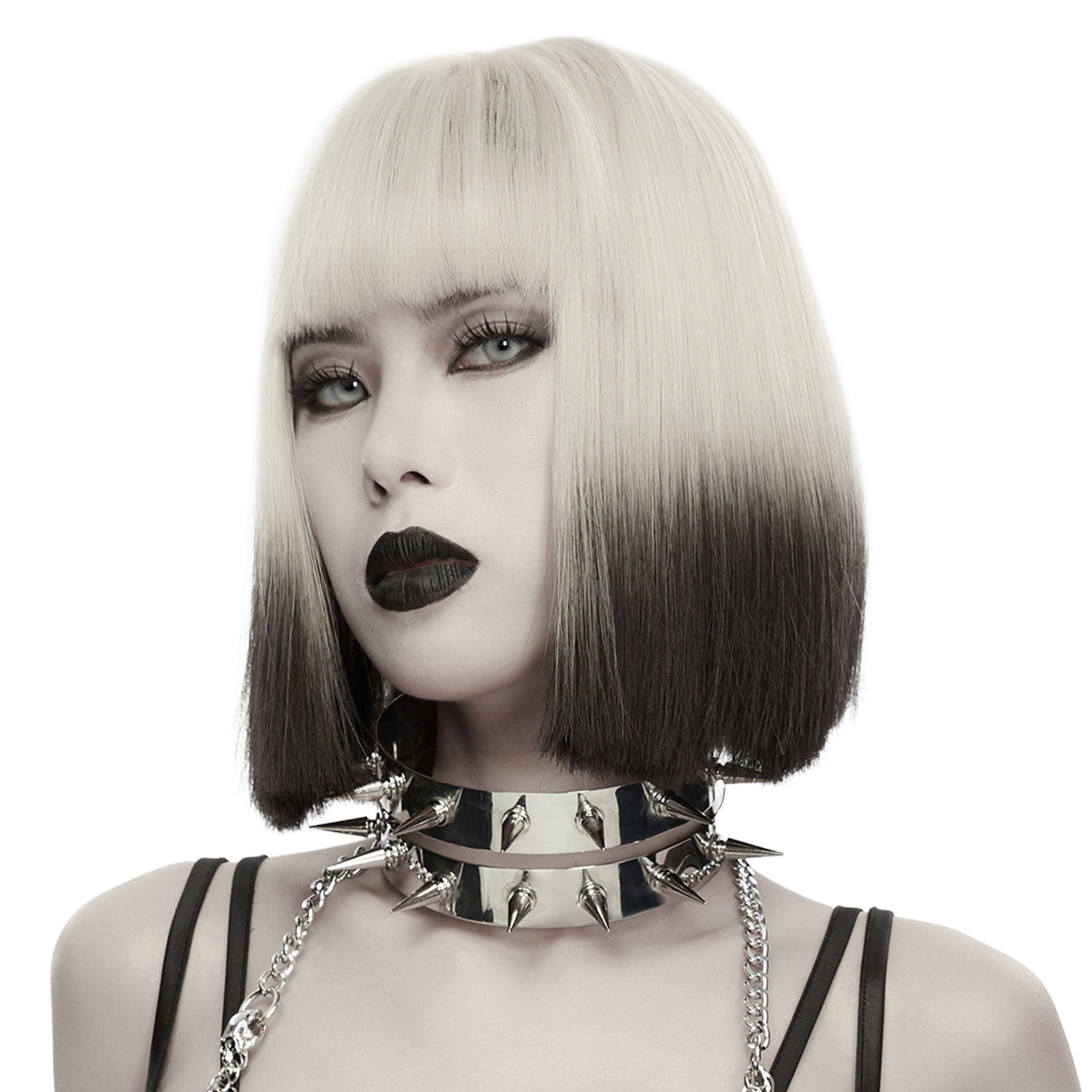 Iron accessories neck-wear choker spiked spike spikes open-back shiny mirror-finish high-luster flexible edgy futuristic rebellious versatile fashion alt-fashion alternative punk goth gothic cyber cyberpunk rave raver-babe festival hard-core street-fashion bondage bdsm-fashion kink kinky kinkwear costume cosplay halloween halloween-accessories afterdark-collection unisex silver chrome