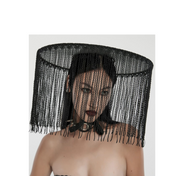 punk tassel hat gothic wide brim hat alternative headwear dark fashion goth punk style accessory fetish factory