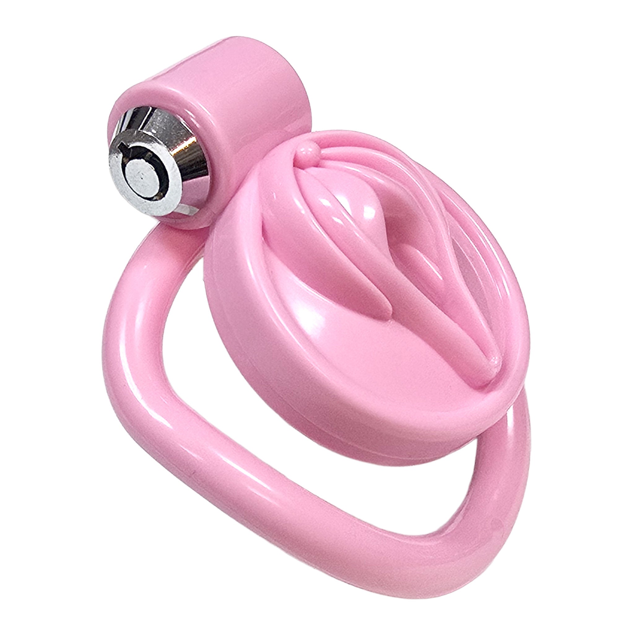Plastic metallic lock nickel-free accessories cage cock-cage cock-chastity male-chastity chastity ball-ring ring-sizes interchangeable vulva-shaped locking lockable push-lock safety comfort aesthetic sexy adorable bondage bdsm bdsm-gear bdsm-toys kink kinky kinky-toys kinky-play sub submissive submission feminiization sissy sissyfication feminization transform restraint denial valentines be-mine stocking-stuffers gifts male masculine masc mens menswear guys dudes pink