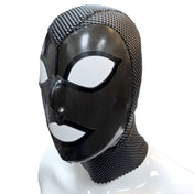 Latex rubber textured-latex transparent-latex accessories headgear head-gear hood mask pyramid-texture transparent-face anatomical zipper back-zip hidden-zip fetish fashion alt-fashion fetishwear bondage bdsm bdsm-gear bdsm-toys bdsm-fashion kink kinky kinky-toys kinkwear sensory sensory-play costume cosplay halloween halloween-latex unisex black smoke transparent-smoke