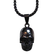 Box chain necklace skull skeleton pendant accessories lifestyle gift goth gothic punk biker rock halloween black