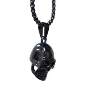 Box chain necklace skull skeleton pendant accessories lifestyle gift goth gothic punk biker rock halloween black