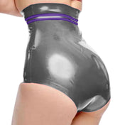 High Waisted Latex Knickers with Bow Detail