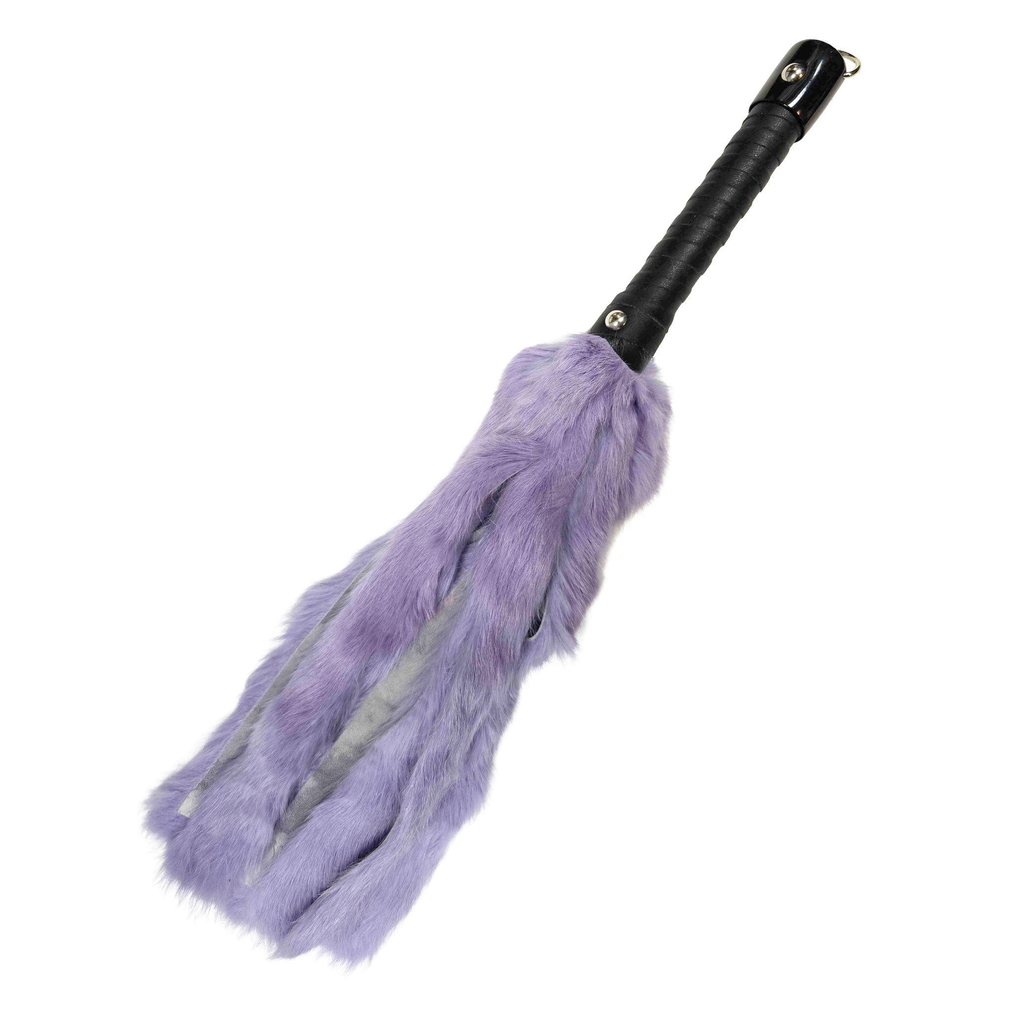 Fur genuine-fur rabbit-fur leather genuine-leather rubber leather-wrapped wrapped-handle suede-backing D-ring rubber-capped soft bdsm-gear bdsm-toys bdsm bondage sadism masochism sadomasochism sadist masochist sadomasochist impact impact-play impact-toys kink kinky kinky-play spank spanking sensory sensation adult-toys lavender