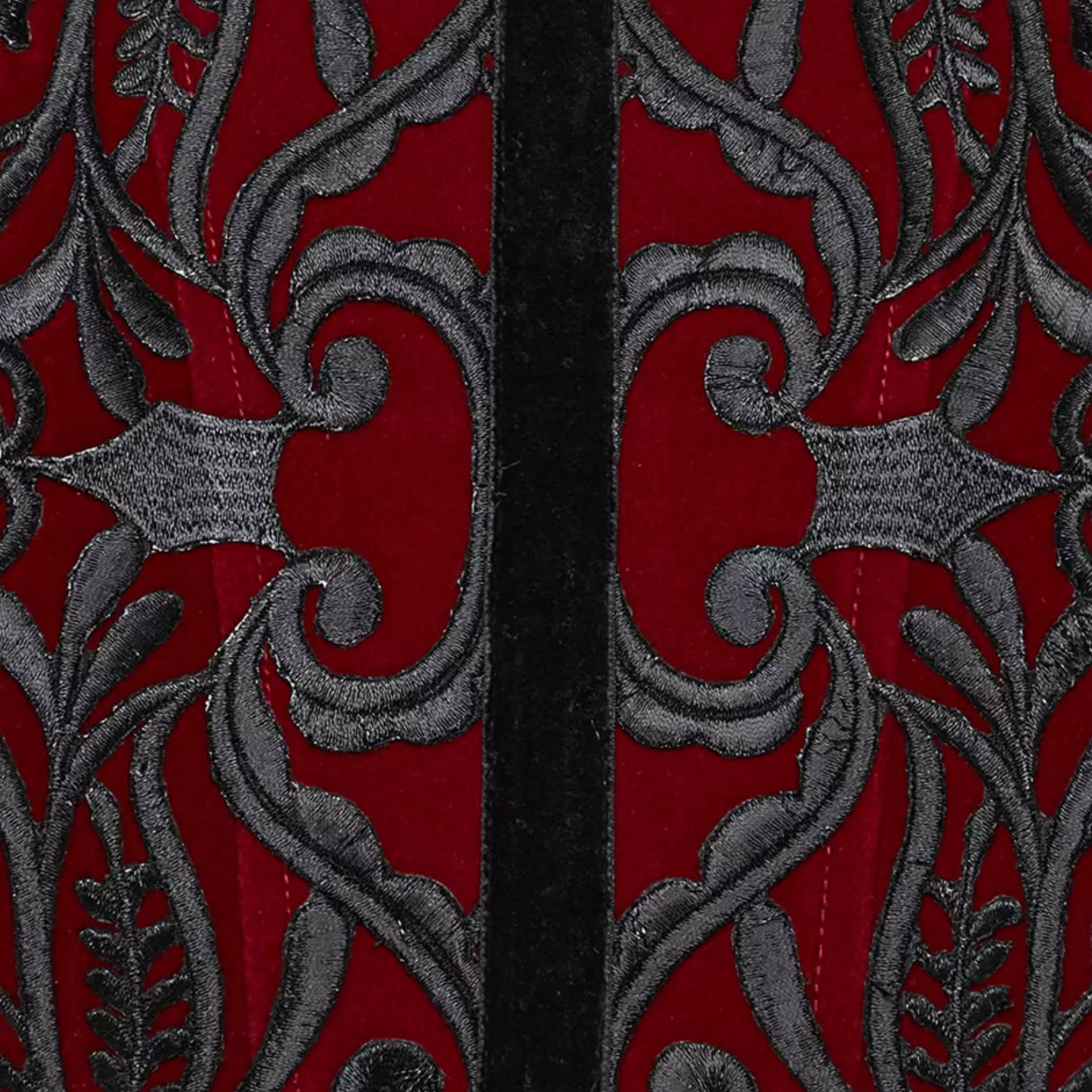 Velvet cotton elastane polyester velvet-ribbon plastic apparel accessories top corset cincher underbust embroidered embroidery velvet-ribbon drawstring lace-up boning support-boning back-zip zipper retro vintage opulent elegance fetish fashion alt-fashion goth gothic goth-doll costume cosplay halloween halloween-couture female femme feminine womens red black