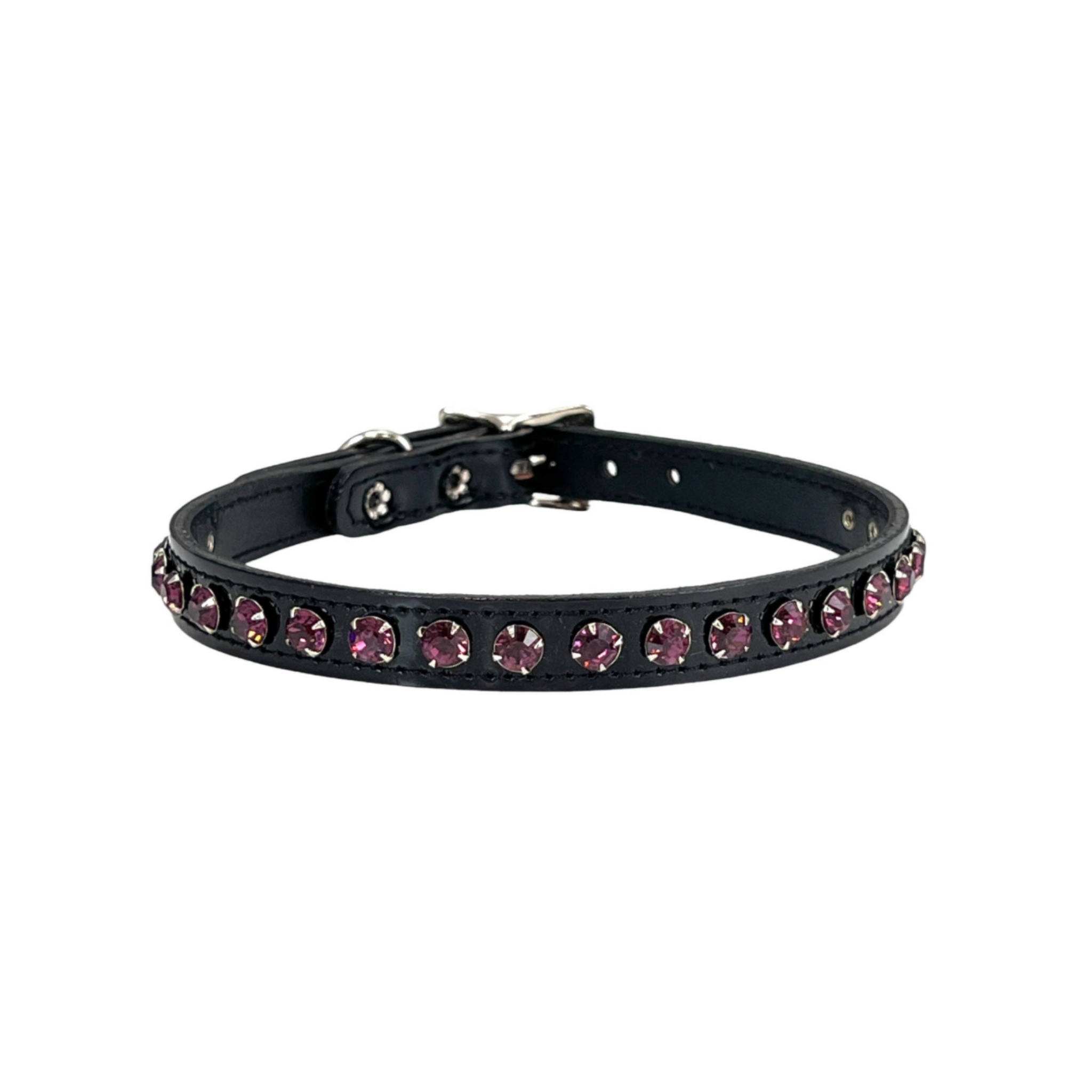 black patent leather rhinestone choker collar with colored stones glossy gothic punk fetish accessory adjustable buckle